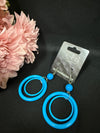 Blue Double Hoop Earrings