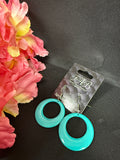 Aqua Circle Acrylic Earrings
