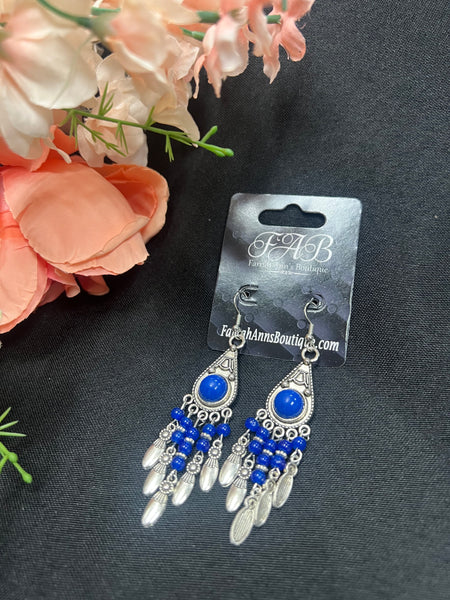 Blue Flower Stud Earrings