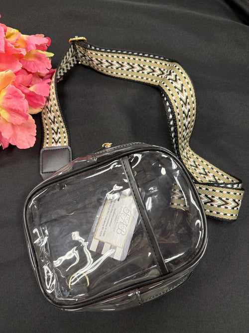 Clear Crossbody- Black