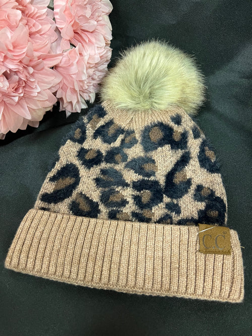 Brown Leopard Beanie