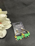 Green Floral Earrings
