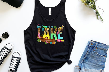 Living On Lake Time-Blue Tank