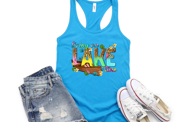 Living On Lake Time-Blue Tank