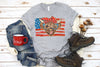 Patriotic Cow-Heather Gray T Shirt