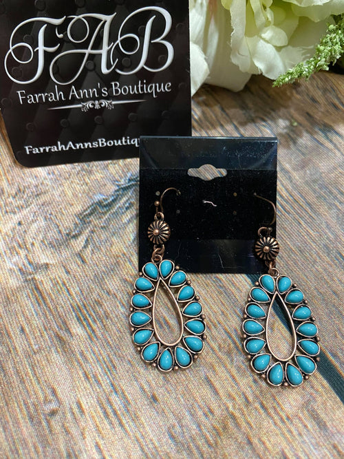 Turquoise & Copper Drops