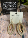 Ivory & Gold Cork Earrings