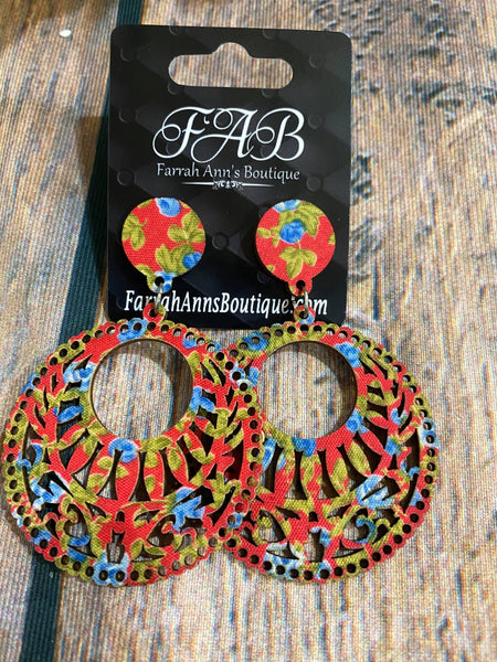 Snake Print Fringe Earrings