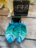 Feathered Fringies-Ombre' Teal