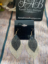 Filigree Earrings-Gold/Black Tone